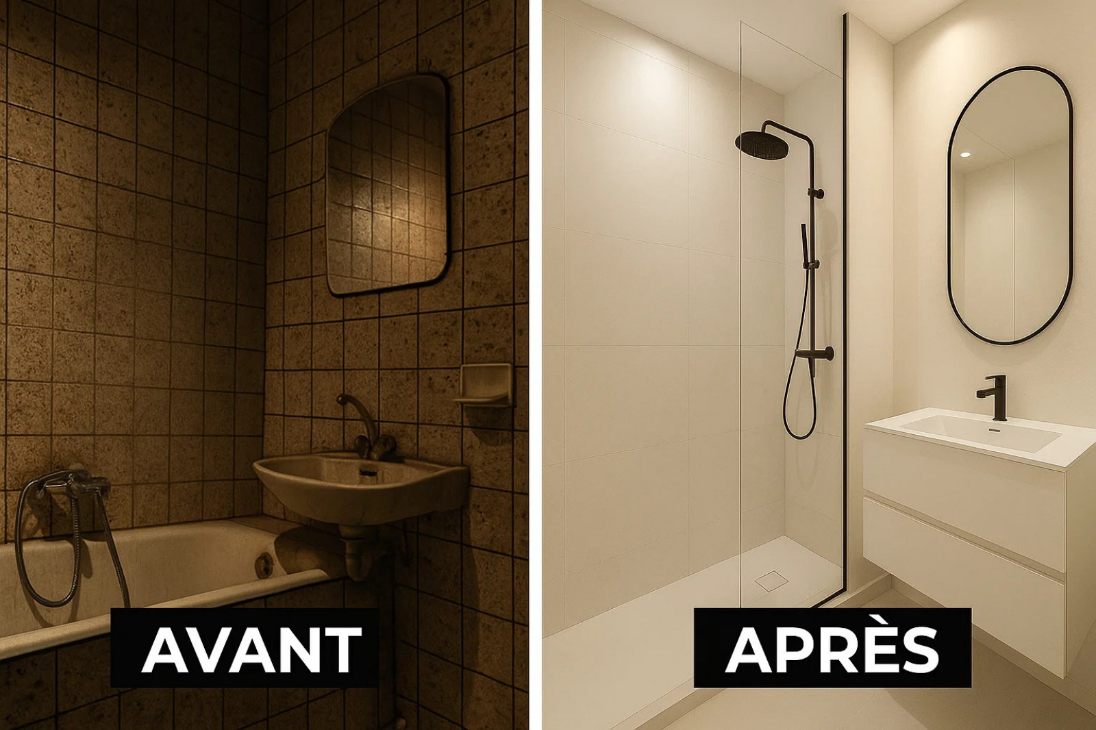 Travaux salle de bain à Montpellier – installation douche et carrelage